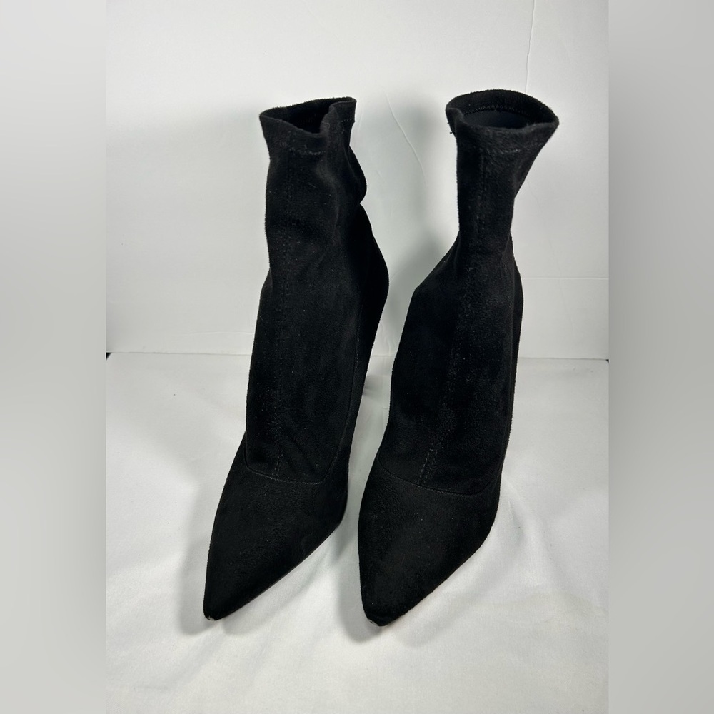 Badgley Mischka Mark + James Sock Boots Womens Black High Heel Pull On Sz 9 - Picture 5 of 11